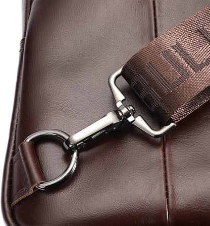 KPYWZER Vintage Leather Sling Bag Backpack for Men Crossbody Shoulder Chest Day Pack Backpacks Coffee