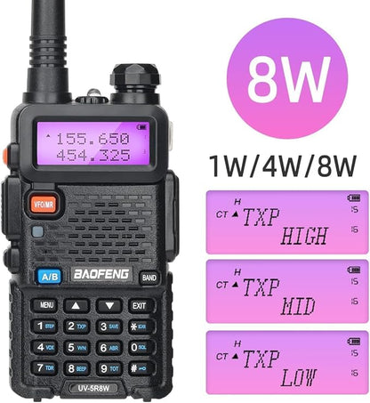 BAOFENG UV-5R 8W Ham Radio UV5R Long Range Walkie Talkies Rechargeable Dual Band UHF VHF Handheld Rapid Two Way Radio for Survival Gear,Hotel,Restaurant,4Pack