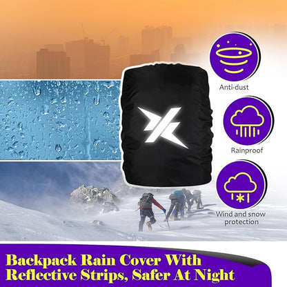 Waterproof Backpack Rain Cover with Reflective Strip for Mountaineering, Traveling, Cycling, Camping and Outdoor