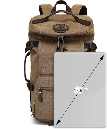 Gym Duffle Bag Backpack 4-Way Vintage canvas with Shoes Compartment for travel Sport Hiking laptop (Vintage coffee) X-Large