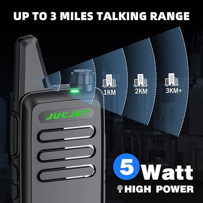 F20 Walkie Talkies, Mini 2 Way Radio Rechargeable, Portable FRS Two Way Radios for Camping Hiking Hotel (4 Pack)