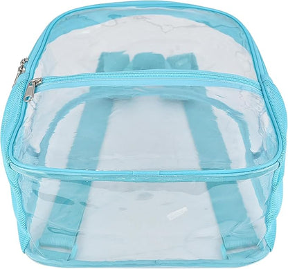 Oraben Clear Backpack for Stadium Events Clear Stadium Backpack 12x6x12 Bag (Nylon Shoulder Straps, Teal)