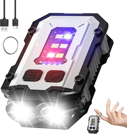 N10 Rechargeable Mini Flashlight,High Lumens 900 LM LED Keychain Flashlights,USB C 8 Modes Pocket Flash Light with Magnetic Tail Base and Keychain for Camping,Running,Emergency,Hiking(White)