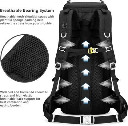 50L Hiking Backpack Men Camping Backpack with rain cover 45l+5l Lightweight Backpacking Backpack Travel Backpack