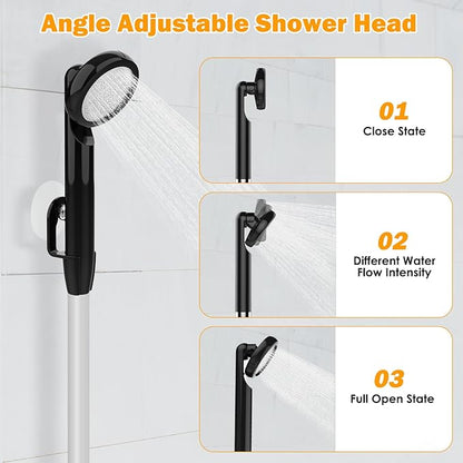 Portable Shower Camping Shower, Outdoor Camp Shower Pump with Intelligent Digital Display, Rechargeable Camping Shower Kit Handheld Shower Head kit for Camping, Beach Pool Rinsing, Pet Cleaning