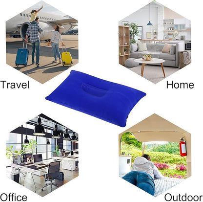 PATIKIL Inflatable Pillow, 2 Pack Squared Ultralight Camping Travel Pillow Desk Rest Neck Support for Hiking Backpacking Office, Dark Blue