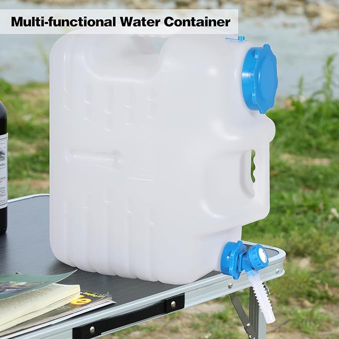 REDCAMP 8.2 Gallon Water Container with Spigot, Portable Emergency Water Storage Tank, BPA Free Water Jug for Camping Outdoor Hiking (31L,White)