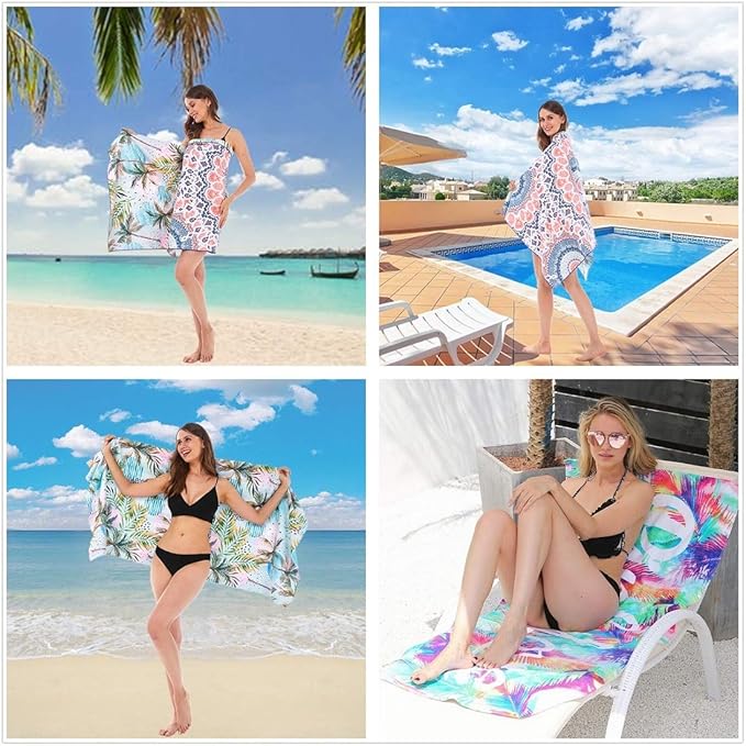 HAOKUN Microfiber Sand Free Beach Towel Blanket-Quick Fast Dry Super Absorbent Lightweight Thin Towel for Travel Pool Swimming Bath Camping Yoga Gym Sports Idea … (madala)