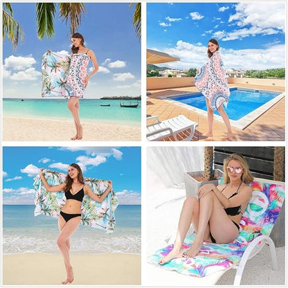 HAOKUN Microfiber Sand Free Beach Towel Blanket-Quick Fast Dry Super Absorbent Lightweight Thin Towel for Travel Pool Swimming Bath Camping Yoga Gym Sports Idea … (madala)