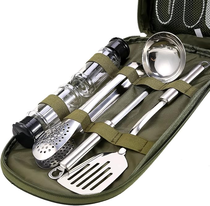 Camping Essentials Camping Accessories Gear Must Haves Camper Tent Camping Kitchen Rv Cooking Set Camping Cooking Utensils Set Supplies Gadgets Outdoor Stove Portable Picnic Gifts BBQ Stuff
