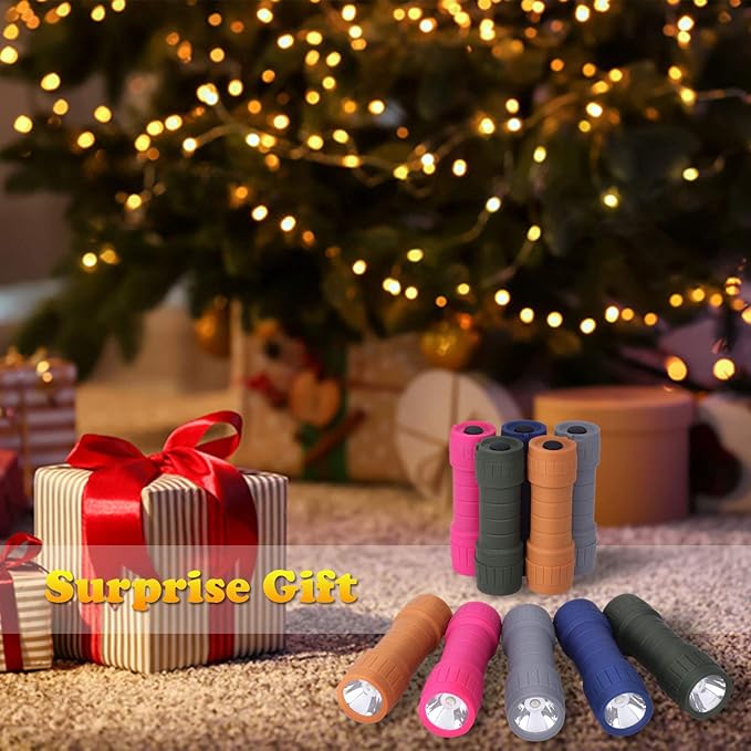 10-Pack Professional Outdoor Mini Flashlights Set, Super Bright 100 Lumen LED Flashlights for Kids, Small Flashlights Pack with 30-Piece AAA Dry Batteries Included