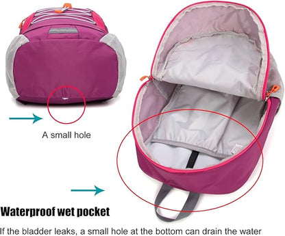 Little Kids Hiking Backpack for Boys or Girls, Small Daypack for Camping or Travel (Purple)