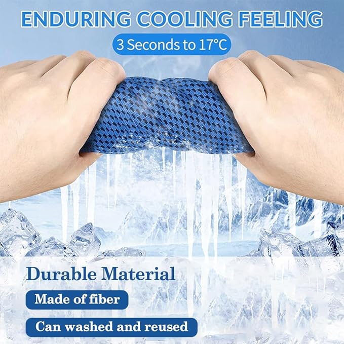 EMVANV Cooling Hoodie Towel,UV Sun Protection Breathable Soft Instant Cool Quick Dry Sweat Towel for Sport Workout Camping Cycling for Hot Weather(Light Blue)