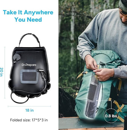 DR.PREPARE 4.5 Gal Camping Shower and 4 Gal Camp Shower Bag Bundle