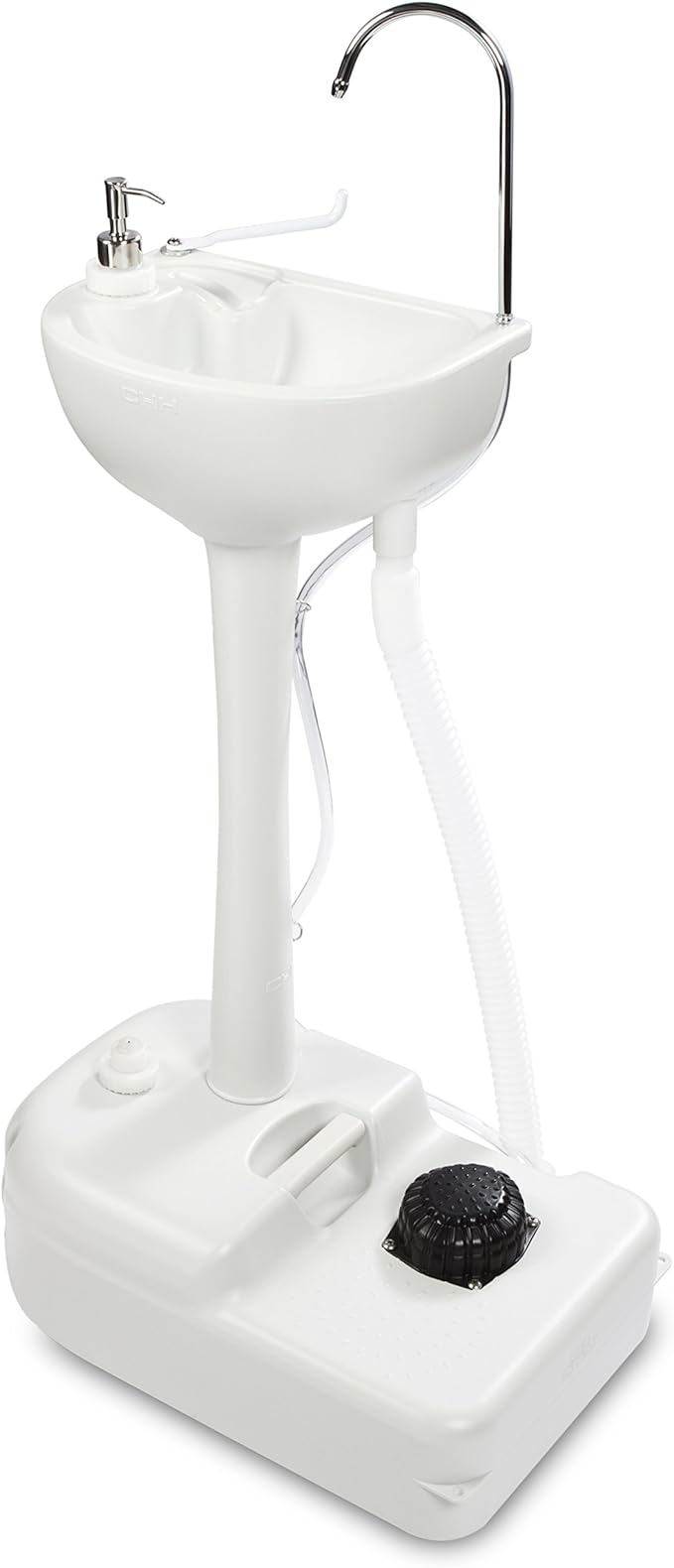 Hike Crew Portable Outdoor Foot Pump Camping Sink – Collapsible Hand Wash Basin w/ 5 Gallon (19L) Water Tank, Wheels, Soap Dispenser, Gooseneck Faucet & Towel Holder – for RV, Travel, Worksite