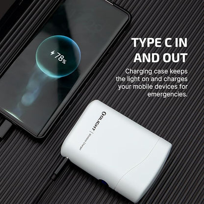 OLIGHT Baton4 Premium Edition EDC Flashlights 1300 Lumens with Type-C Charging Box, Powered by Rechargeable Battery, Small Bright Flashlight for Camping, Emergencies, Outdoors (White)