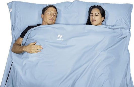 Pike Trail Sleeping Bag Liner – Travel and Camping Sheet, Lightweight and Compact Insert with Full Length Zipper and Guarantee