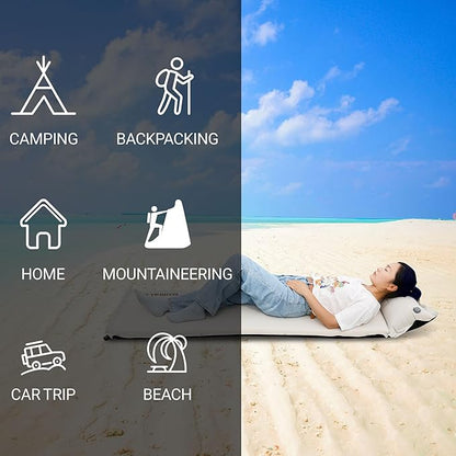 Lightweight Camping Sleeping Pad Inflatable Sleeping Mat Compact Camping Air Mattress with Pillow Backpacking Foam Sleeping Pad