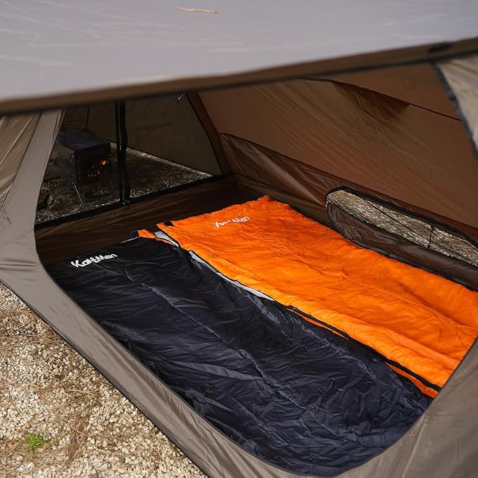 Sleeping Bag Portable Folding Sleeping Bag, KontMan Lightweight Warm Sleeping Bag for Adults, Outdoor Camping Tent Equipment and can be Used as a Quilt (Orange)