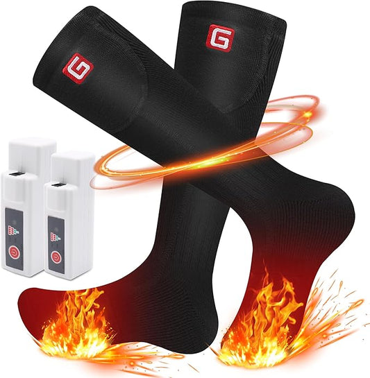 Magnolia Battery Heated Socks, Rechargeable Electric Heated Socks for Men Women Warm Thermal Socks for Skiing Camping Ridiing Outdoor Sports