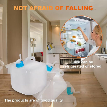 2 Pack Collapsible Water Container with Spigot 2.6 Gallon, Foldable Camping Water Storage Jug Portable Water Canteen for Outdoor Hiking, Fishing, Emergency