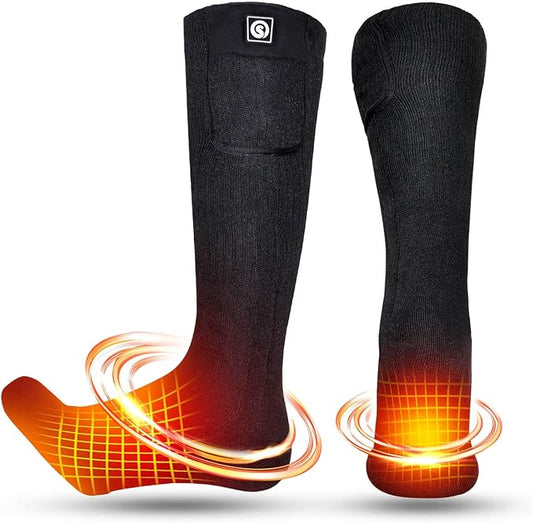 Upgraded Rechargeable Electric Heated Socks,7.4V 2200mAh Battery Powered Cold Weather Heat Socks for Men Women,Outdoor Riding Camping Hiking Motorcycle Skiing Warm Winter Socks