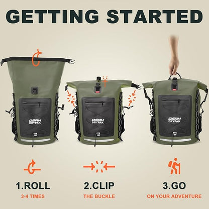 Waterproof Backpack Dry Bag 35L/55L – Heavy Duty Roll-Top Hiking Backpack for Travel, Kayaking, Boating, Camping, Rafting and Fishing