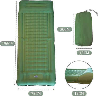 Self Inflating Sleeping Pad for Camping, 77"x 28"x 5" Extra Thick Ultralight Sleeping Mat with Built-in Pump, Air Mattresses for Camping Backpacking Hiking Tent(Green)