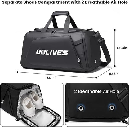 Gym Duffel Bag for Men Women with Shoe Compartment, Waterproof Sports Crossbody Bag Backpack with Dry and Wet Seperation for Travel Sports Yoga Fitness Workout