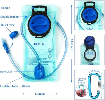 Hydration Bladder, 2L-3L Water Bladder for Hiking Backpack Water Storage Bag Reservoir, BPA Free Water Pouch Hydration Pack Replacement for Bicycling Cycling Hiking Camping Hunting Running
