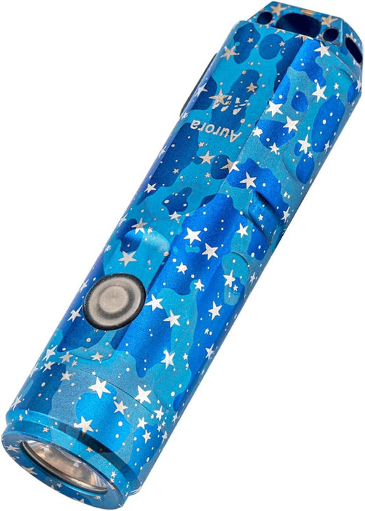 RovyVon Aurora A11 Titanium LED Flashlight High Lumen Rechargeable EDC Pocket Flashlights 650 Lumen 5 Modes Super Bright Water Resistant for Camping, Hiking (Blue Sky)