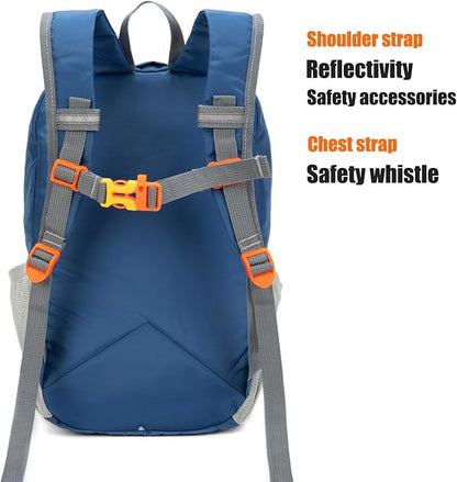 Little Kids Hiking Backpack for Boys or Girls, Small Daypack for Camping or Travel (Blue)