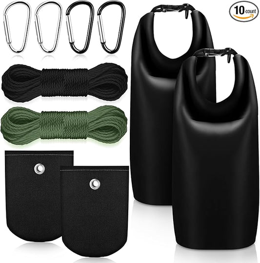 2 Sets Bear Food Bag Hanging System Ultralight Food Bag Hanging System Include 10 L Waterproof Bear Bag for Food Backing, Pulley System, Nylon Ropes and Clips for Camping Backpacking