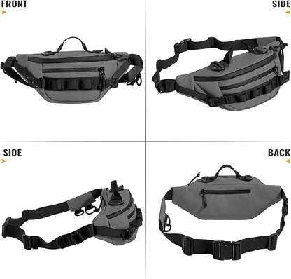 CamGo Tactical Fanny Pack for Men Women Military Waist Bag Molle Utility Hip Belt Pouch Crossbody Bags Bumbag for Cycling Hiking Walking Fishing Grey