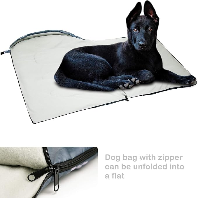 KUDES Dog Sleeping Bag Waterproof Warm Packable Dog Bed with Storage Bag for Indoor Outdoor Travel Camping Hiking Backpacking (43''Lx27''W)