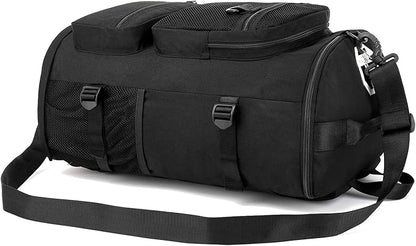 Gym Duffle Bag Backpack 4-Way Waterproof with Shoes Compartment for travel Sport Hiking laptop (Black)