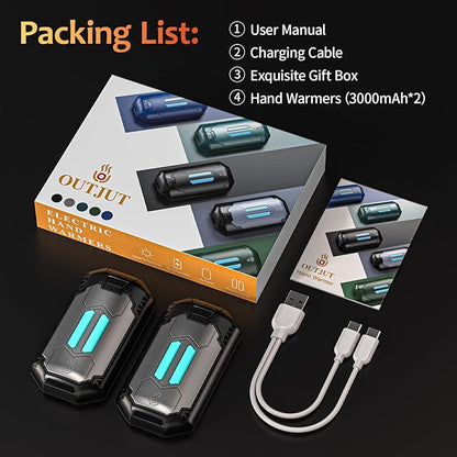AI Hand Warmers Rechargeable 2 Pack, 6000mAh Electric Hand Warmers with 3 Heat Settings 20Hrs Long Lasting Portable Pocket Heater for Outdoor Camping, Hunting, Golf, Winter Gifts