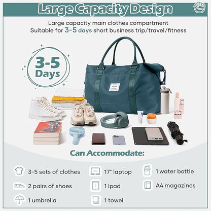 Small Gym Duffle Bag for Women, Mini Cute Weekender Handbag Carry on Travel Bag for Airplane, Water Resistant Sports Yoga Tote Bag with Dry Wet Separated Pocket