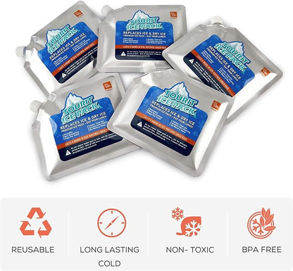 TOURIT Reusable Ice Pack for Coolers Long Lasting Cooler Ice Packs for Cooler Bag Lunch Bags/Boxes, Cooler Backpacks, Freezer Packs for Coolers