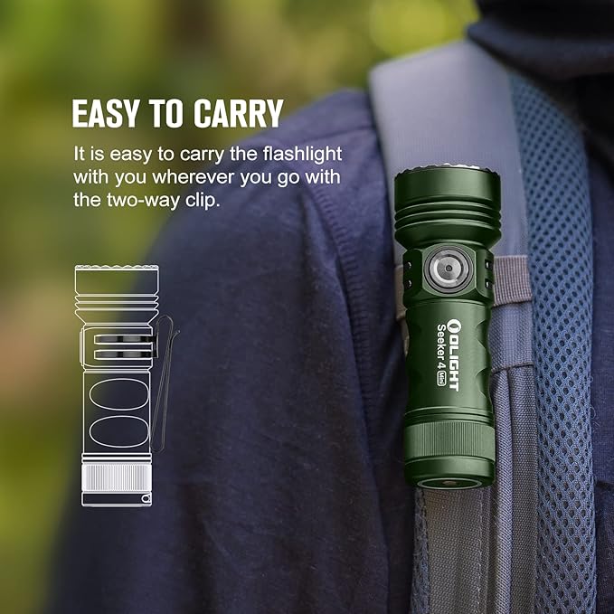 OLIGHT Seeker 4 Mini Rechargeable EDC Flashlight with 365nm UV Combo, 1200 Lumens White Light, Portable Black Light for Outdoors, Cleanliness Detection and Emergency