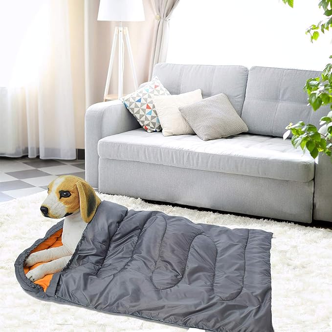 KUDES Dog Sleeping Bag Waterproof Warm Packable Dog Bed with Storage Bag for Indoor Outdoor Travel Camping Hiking Backpacking (43''Lx27''W)