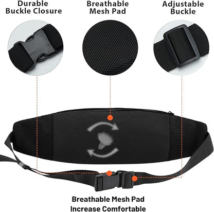 SINNO Large Crossbody Fanny Pack for Women Men Belt Bag With 4-Zipper Pockets for Travel Running Hiking Workout Dog Walking Outdoors Sport Fishing Waist Pack Bag Carrying All Phones