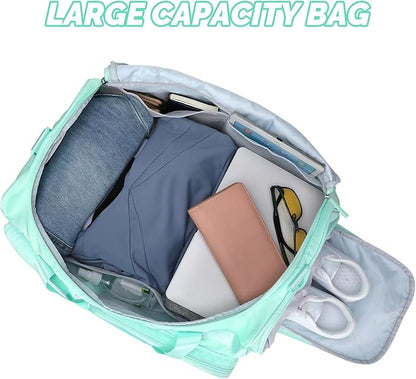 MAXTOP Gym Bag for Women Men Travel Duffle Bag Large Capacity Carry On Weekender Overnight Bag With Shoe Compartment Gym Tote Dry Wet Separation Duffel Bag for Travel