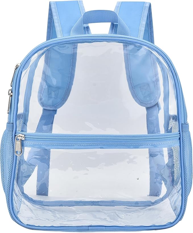 Oraben Clear Backpack for Stadium Events Clear Stadium Backpack 12x6x12 Bag (Enhanced Strap, Sky Blue)