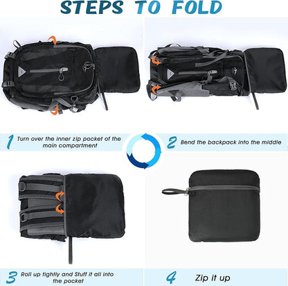 RAINSMORE Hiking Backpack 40L Lightweight Packable Camping Backpack Waterproof Travel Daypack Men Women Hiking Daypack