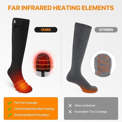 SNOW DEER Heated Socks,Men Women Electric Battery Socks Foot Warmer