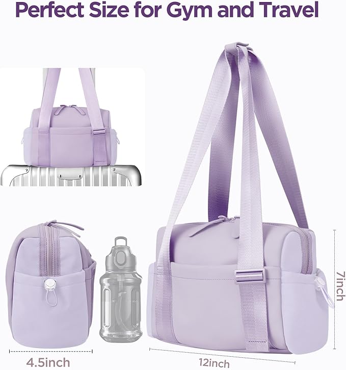 Mini Gym Bag for Women Girls Small Gym Tote Bag with Wet Compartment Waterproof Travel Duffle Bag Cute Workout Sport Bag