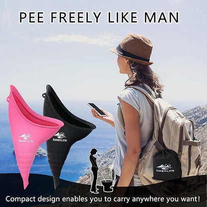 Female Urination Device Women Pee Funnel Reusable Silicone Urine Cup Female Urinal Post Surgery Pee Standing Up Perfect for Camping Hiking Travel Road Trip Accessories-Plus Size