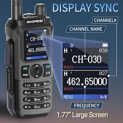 BAOFENG GMRS Radio GM21 GMRS Handheld Radio Long Range Walkie Talkies for UV-5R GMRS Rechargeable Two Way Radio with Battery NOAA Weather Receiver,999 Channels,Copy Frequency and USB-C Charger
