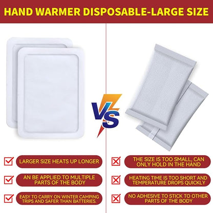 Hand Warmers - (Upgraded Large) Long Lasting Safe Natural odourless air Activated Hand Warmers - Up to 12 Hours of Heat - 20 Tablets for Cold Weather Such as Skiing, Winter Camping etc.